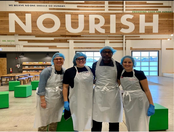 Matterport employees volunteering at a food bank