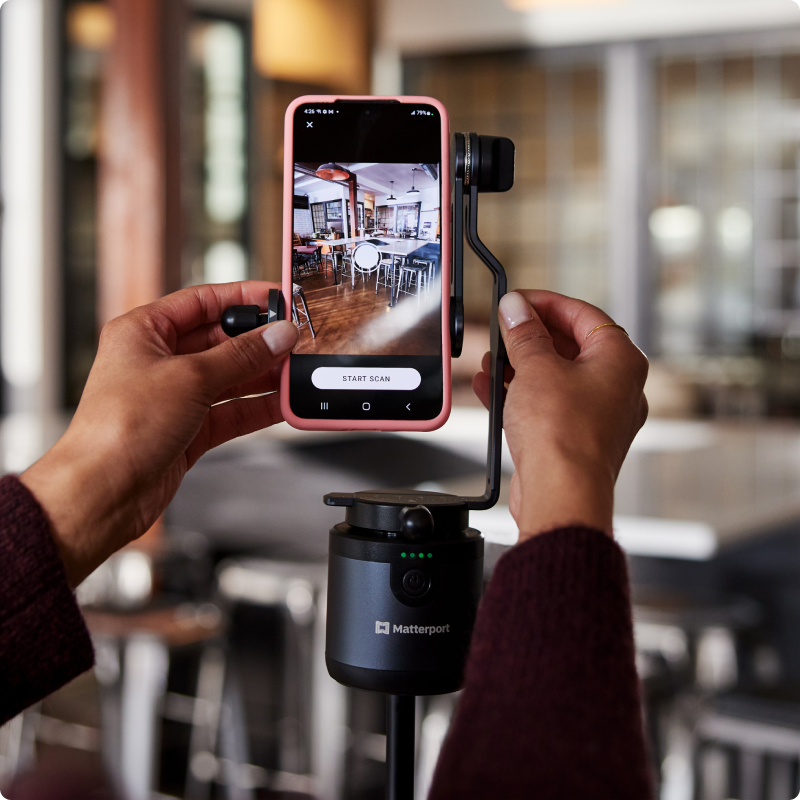 Smartphone mounted on Axis mount