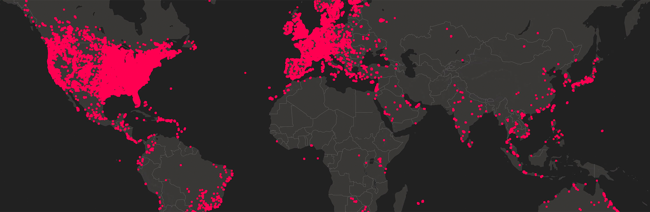 Map of the world in black and red