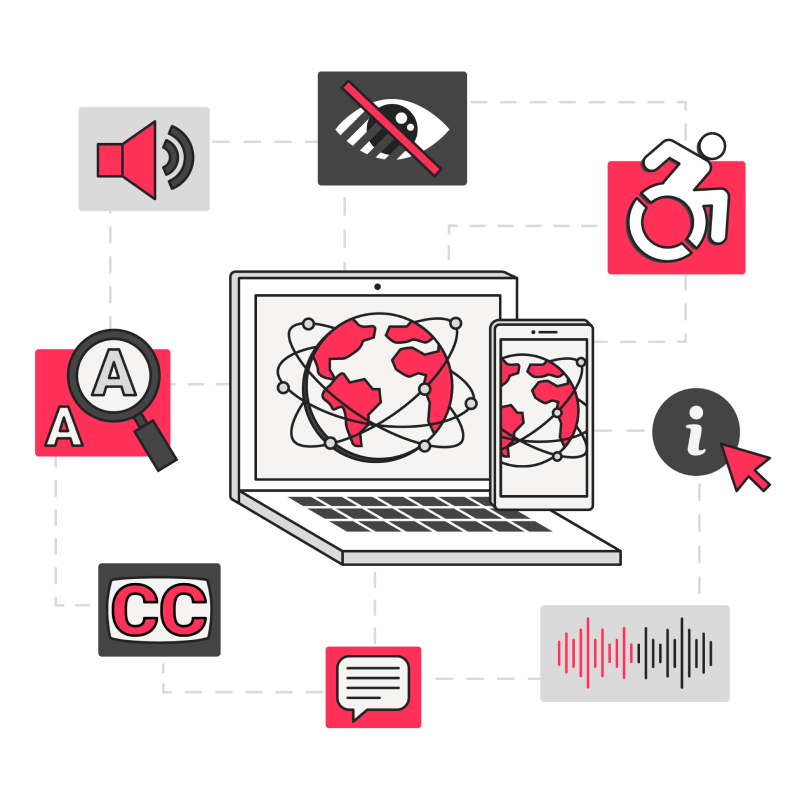 Various accessibility iconography